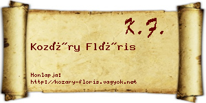 Kozáry Flóris névjegykártya